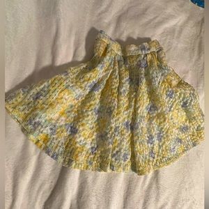 Butter Yellow Floral Woven Picnic Skirt